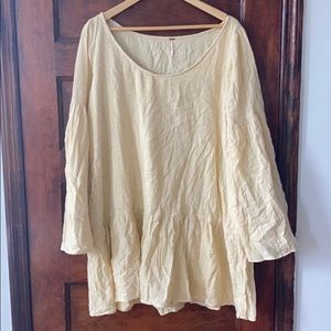 Free People relaxed mini dress with ruffle hem